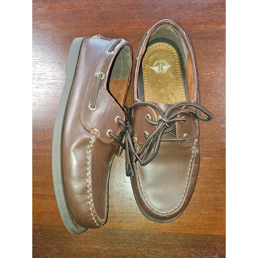 Dockers Men's Boat Deck Comfort Nautical Brown Lace Up SHOES SZ 9 M Never Worn
